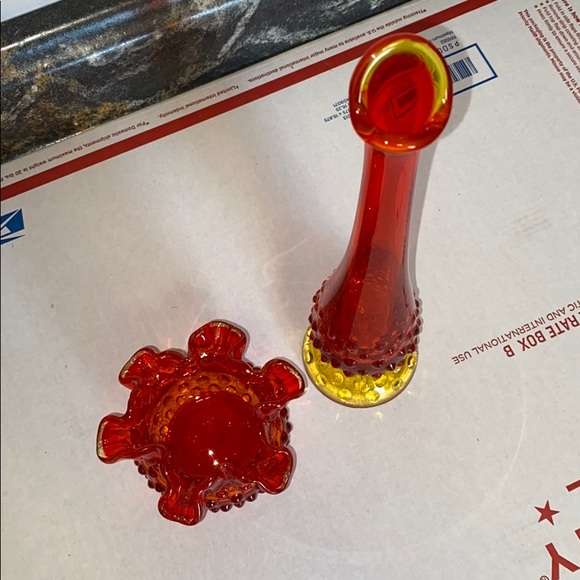 Amberina Glass PAIRD VASES!! - Picture 2 of 8